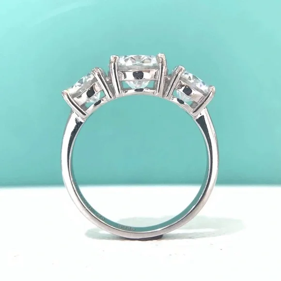 🔥Sterling Silver 925 5CT Certified Moissanite Brilliant Cut Wedding Ring Size 7